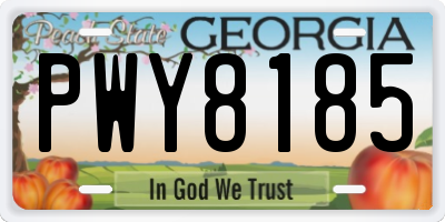 GA license plate PWY8185