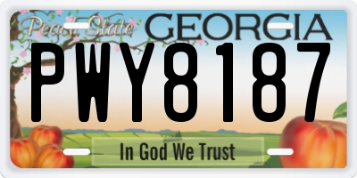 GA license plate PWY8187