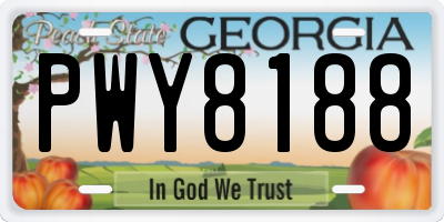 GA license plate PWY8188