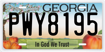 GA license plate PWY8195