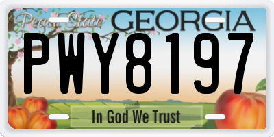 GA license plate PWY8197