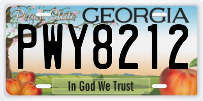 GA license plate PWY8212