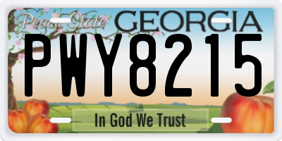 GA license plate PWY8215