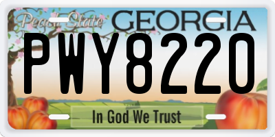 GA license plate PWY8220