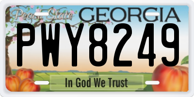 GA license plate PWY8249