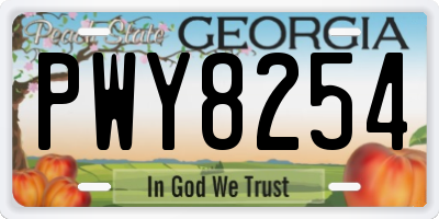 GA license plate PWY8254