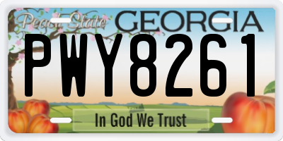 GA license plate PWY8261