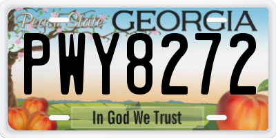 GA license plate PWY8272