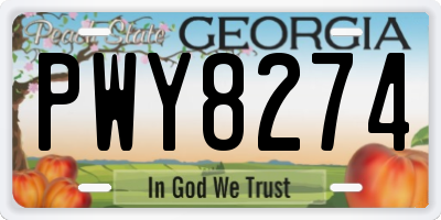 GA license plate PWY8274