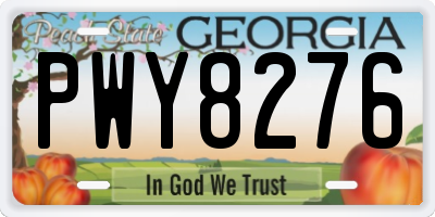 GA license plate PWY8276