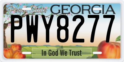 GA license plate PWY8277