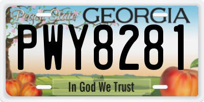 GA license plate PWY8281