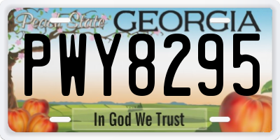GA license plate PWY8295
