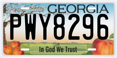 GA license plate PWY8296