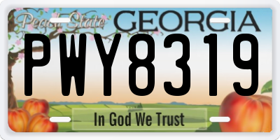 GA license plate PWY8319