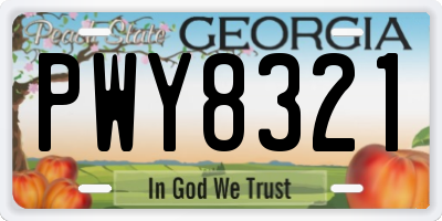 GA license plate PWY8321