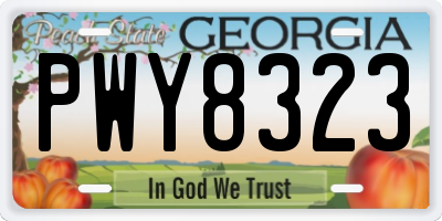 GA license plate PWY8323