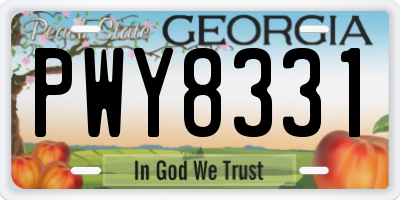 GA license plate PWY8331