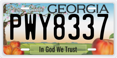 GA license plate PWY8337