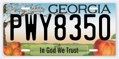 GA license plate PWY8350