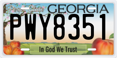 GA license plate PWY8351