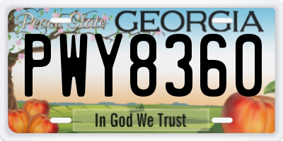 GA license plate PWY8360