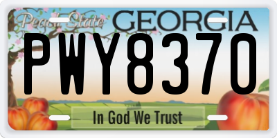 GA license plate PWY8370