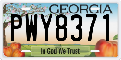 GA license plate PWY8371