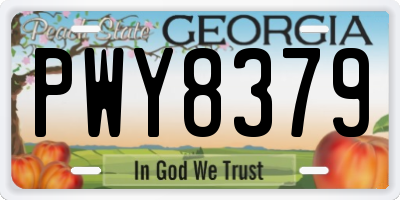GA license plate PWY8379