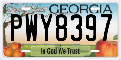 GA license plate PWY8397