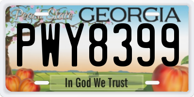 GA license plate PWY8399