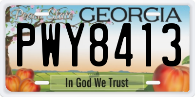 GA license plate PWY8413