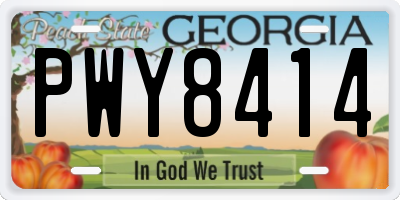 GA license plate PWY8414