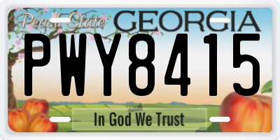 GA license plate PWY8415