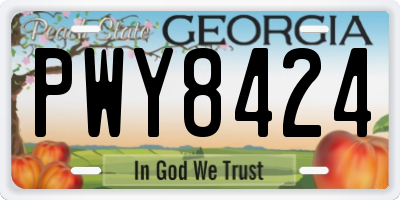 GA license plate PWY8424