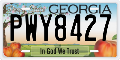 GA license plate PWY8427