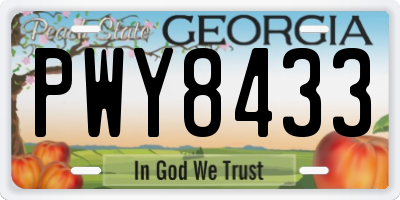 GA license plate PWY8433