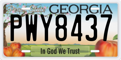 GA license plate PWY8437