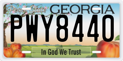 GA license plate PWY8440