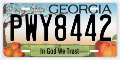 GA license plate PWY8442