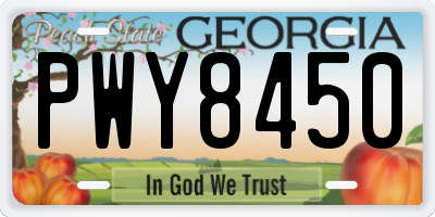 GA license plate PWY8450