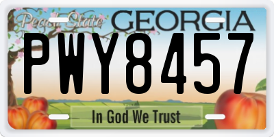 GA license plate PWY8457
