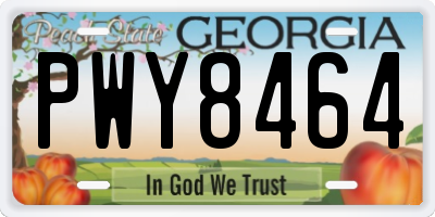 GA license plate PWY8464