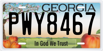 GA license plate PWY8467