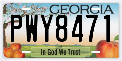 GA license plate PWY8471