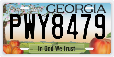 GA license plate PWY8479