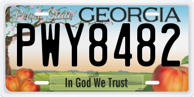 GA license plate PWY8482