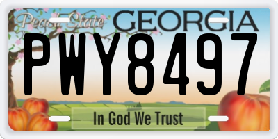 GA license plate PWY8497