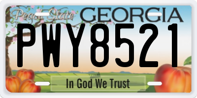 GA license plate PWY8521