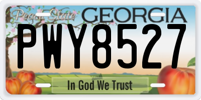 GA license plate PWY8527